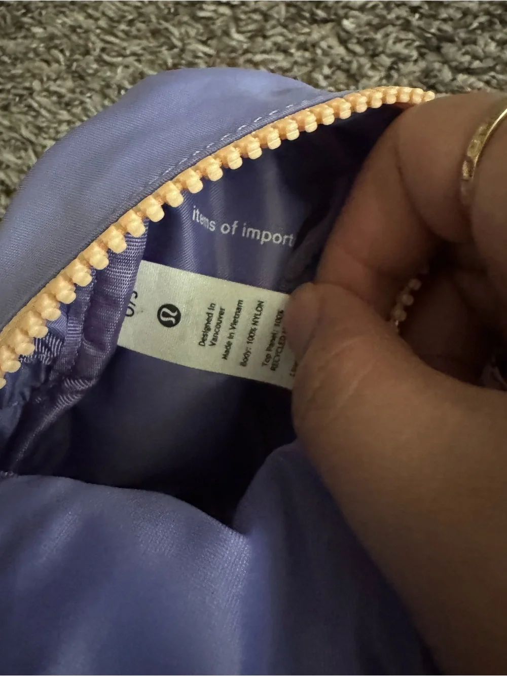 Reposting Lululemon athletica nano bag in Purple, Peach & Cream w/ Green Accent